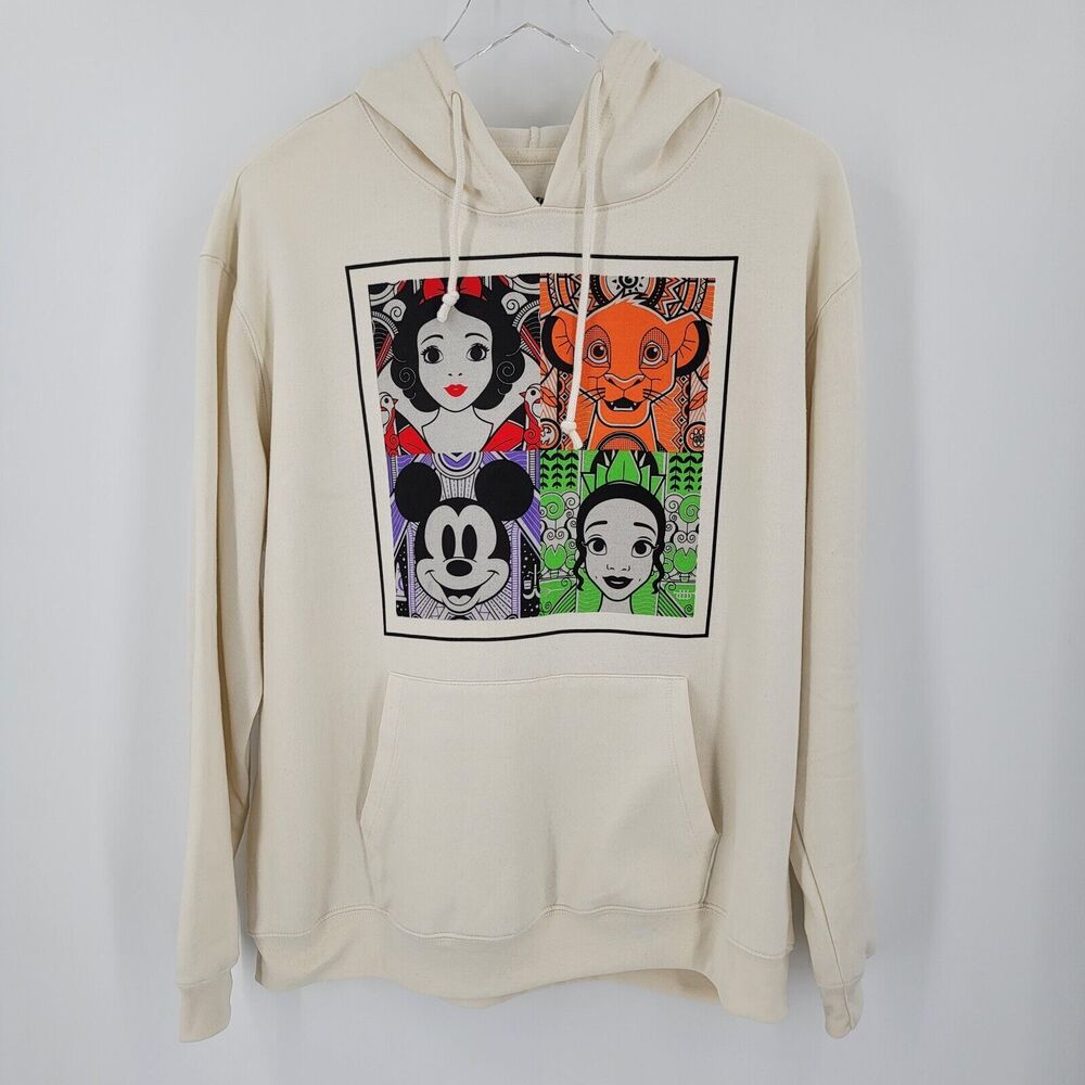 Disney Hoodie Juniors XXL Graphic Sweatshirt Snow White Simba Mickey Mouse Tiana - Picture 1 of 6